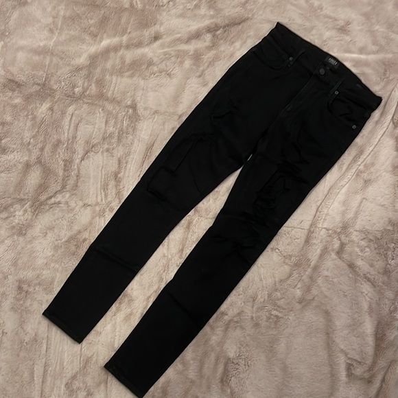 Agolde Black heavily distressed Sophie Skinny jeans sz 28 - Picture 9 of 10